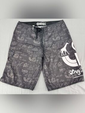 LRG Board Shorts 34 Black Giraffe Print A Revolutionary Clothing Company